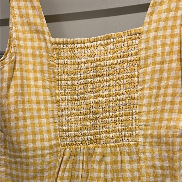 Yellow Gingham Square Neck Mini Dress - Picture 5 of 7